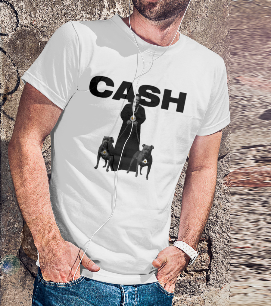 Johnny Cash Eggs And Chains With Pit Bulls T-Shirt