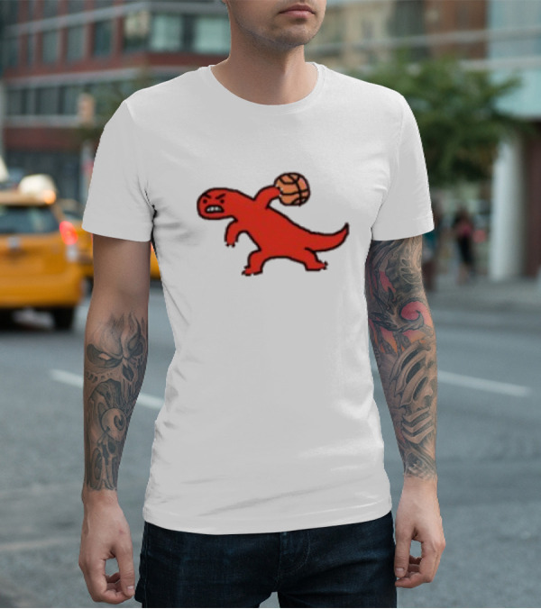 Dino Paint Luxe Red Dinosaur Basketball T-Shirt