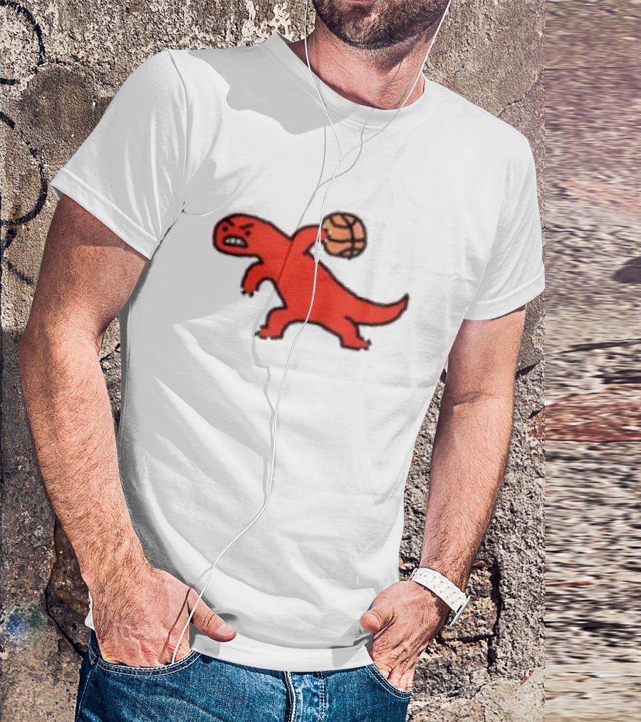 Dino Paint Luxe Red Dinosaur Basketball T-Shirt