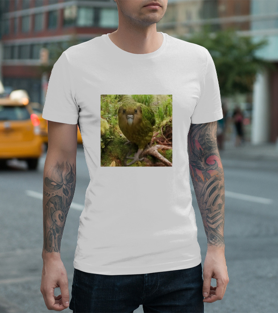 Shearling Kakapo Bird in Forest Habitat T-Shirt