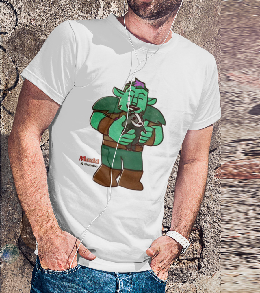 Mudd & Omino Goblin Character Embracing Pet Badger T-Shirt