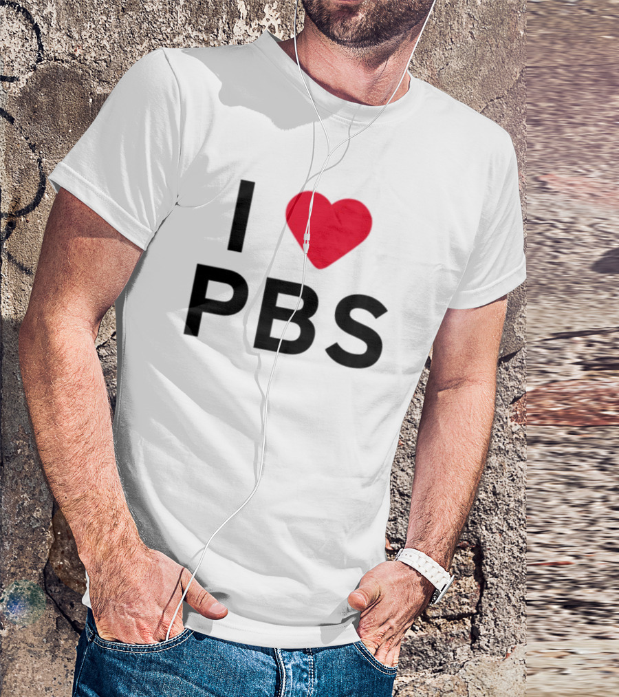 I Love PBS Classic Logo Heart Icon Fan Favorite T-Shirt