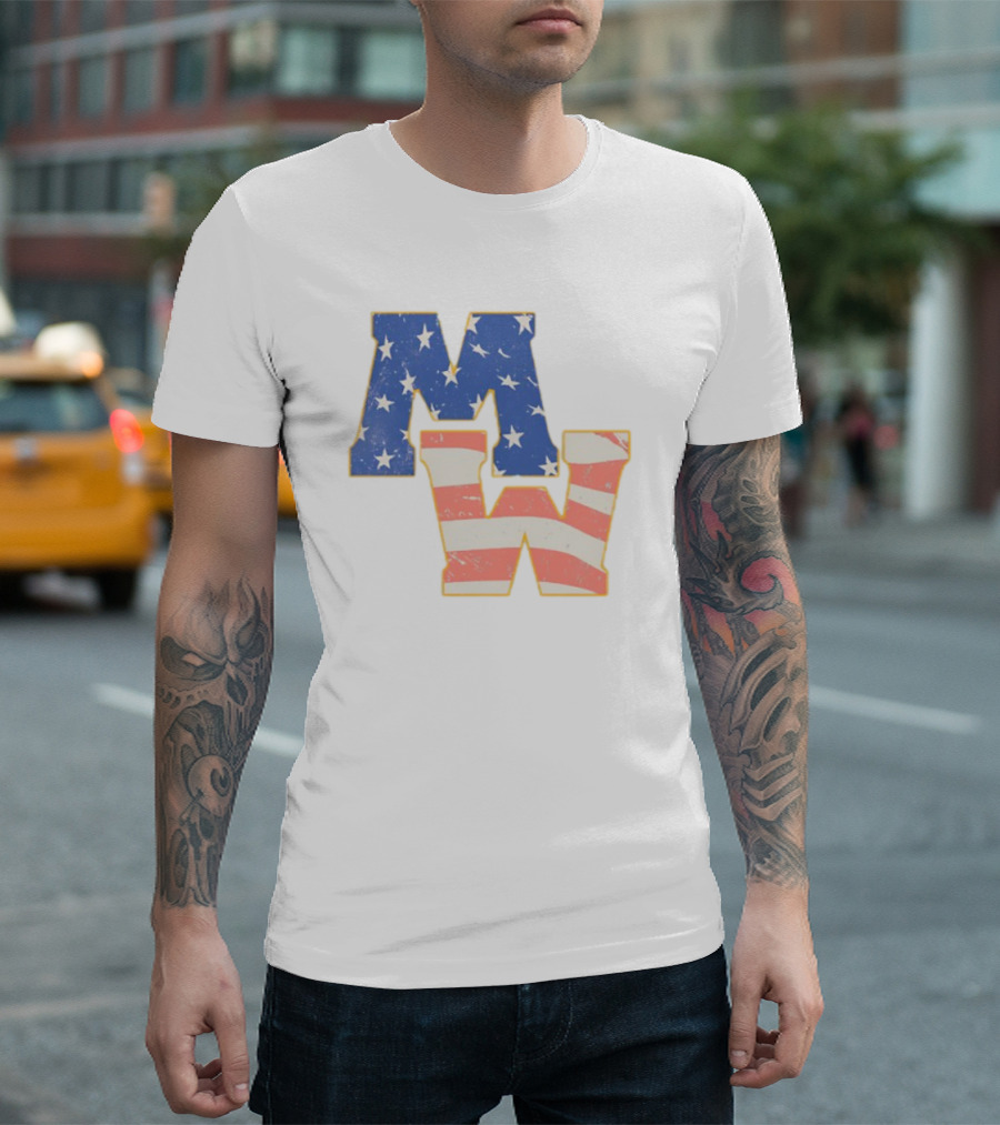 Mw Stars And Stripes American Flag Theme T-Shirt
