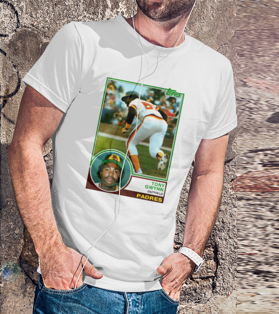 Topps Tony Gwynn Outfield Padres Baseball Card T-Shirt