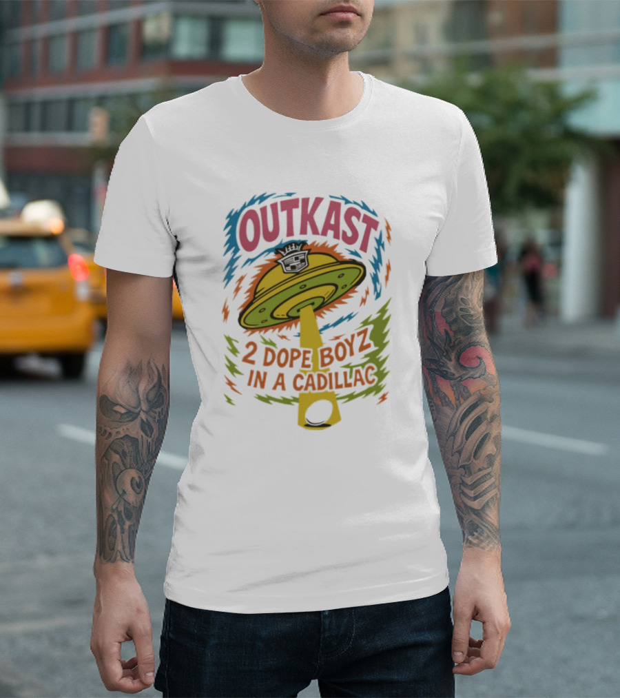 Outkast 2 Dope Boyz In A Cadillac UFO Yolk Eggs Tyrone T-Shirt