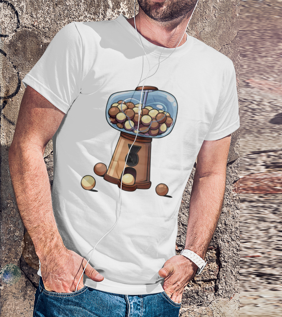 Gum Ball Machine With Brown And Cream Gumballs T-Shirt