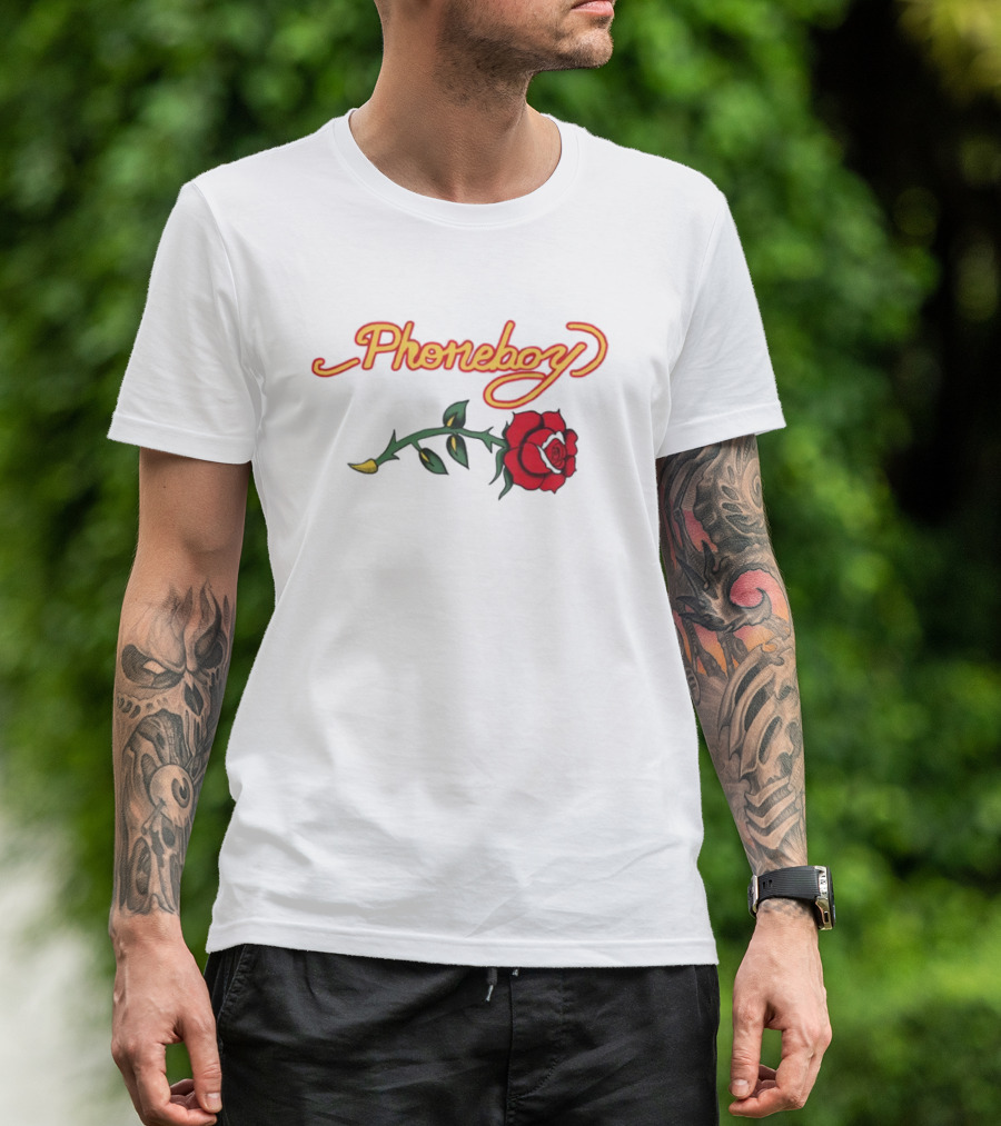 Phoneboy Red Rose Flower Graphic T-Shirt