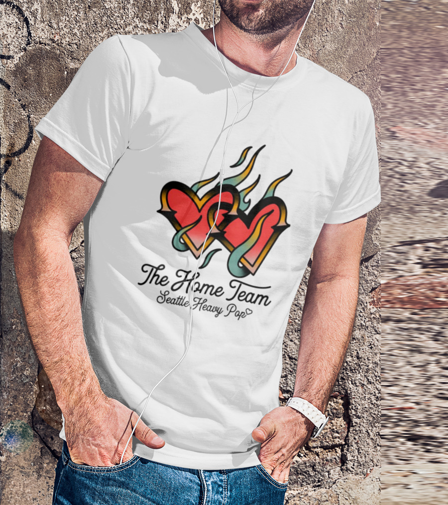 The Home Team Seattle Heavy Pop Burning Hearts T-Shirt