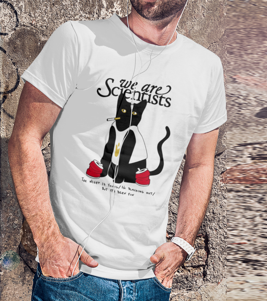 We Are Scientists Washed Up Cat Smoking Red Shoes This Scene Is Dead T-Shirt