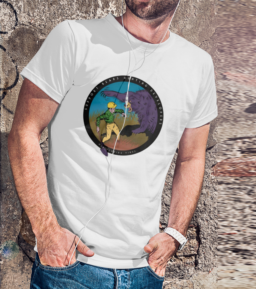 Support Bears Hunting Developers Old Florida Vibes Graphic T-Shirt