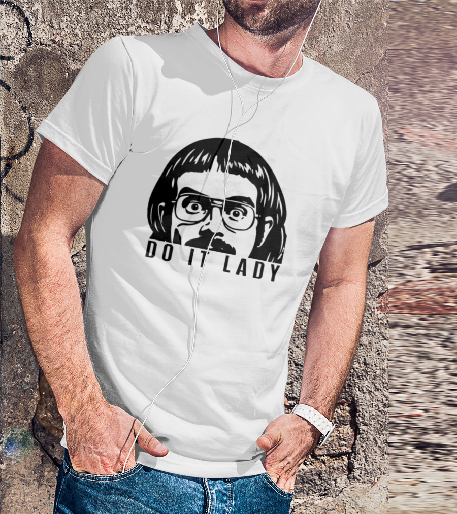 DO IT LADY Peeking Drawing Glasses Face T-Shirt
