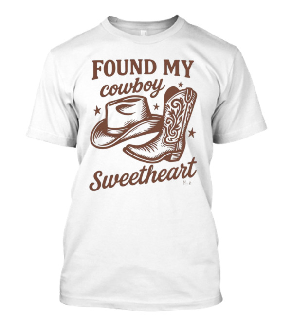 Found My Cowboy Sweetheart Hat And Boot Stars T-Shirt