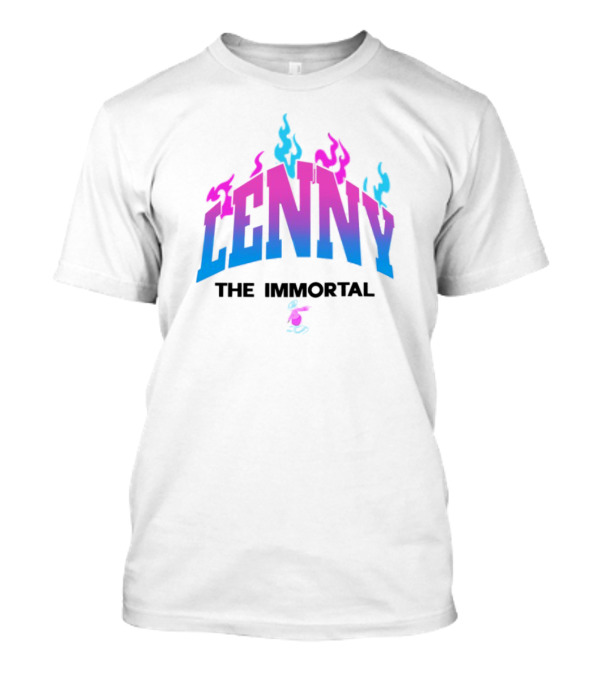 Lenny The Immortal Flaming Gradient Text With Cartoon Character T-Shirt