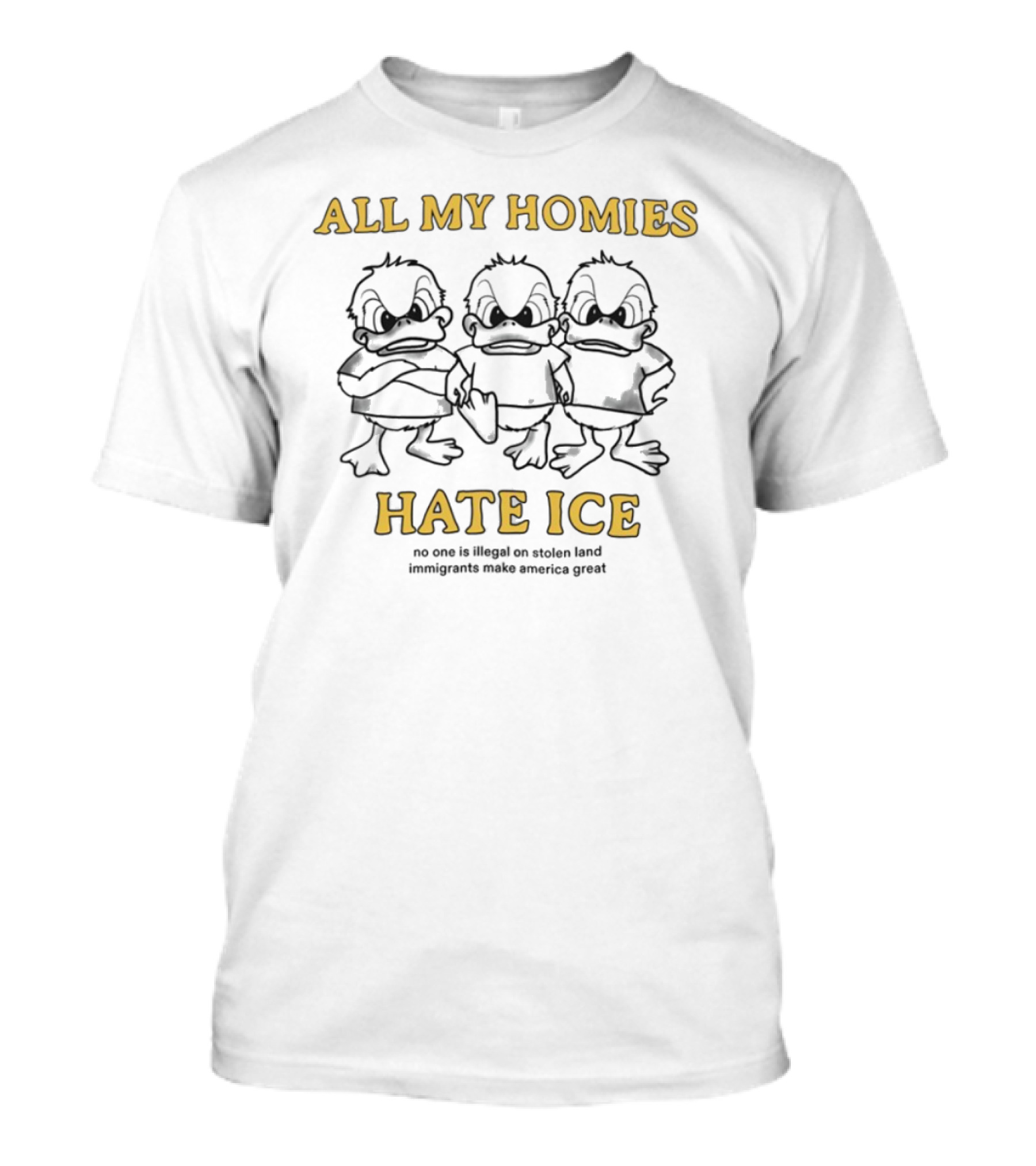All My Homies Hate ICE No One Is Illegal On Stolen Land Immigrants Make America Great T-Shirt