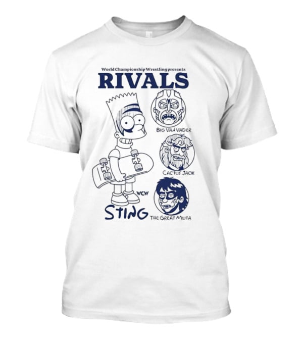 Bart Simpson World Championship Wrestling Presents Rivals WCW Sting The Ultimate Warrior Big Van Vader T-Shirt