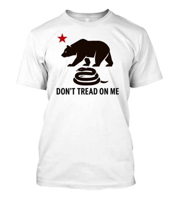 California Bear Tyrant King Don't Tread On Me Symbol With Star And Snake T-Shirt