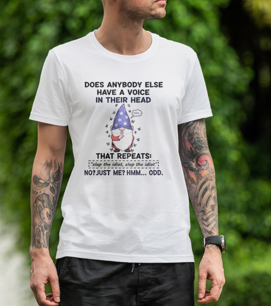 Does Anybody Else Have A Voice In Their Head That Repeats Slap The Idiot Or Just Me Gnome T-Shirt
