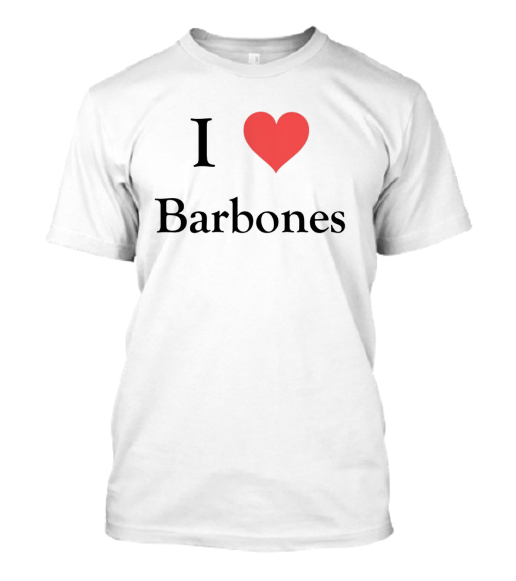 Gabrielvargas_8 I Heart Barbones Bold Text Red Heart Graphic T-Shirt