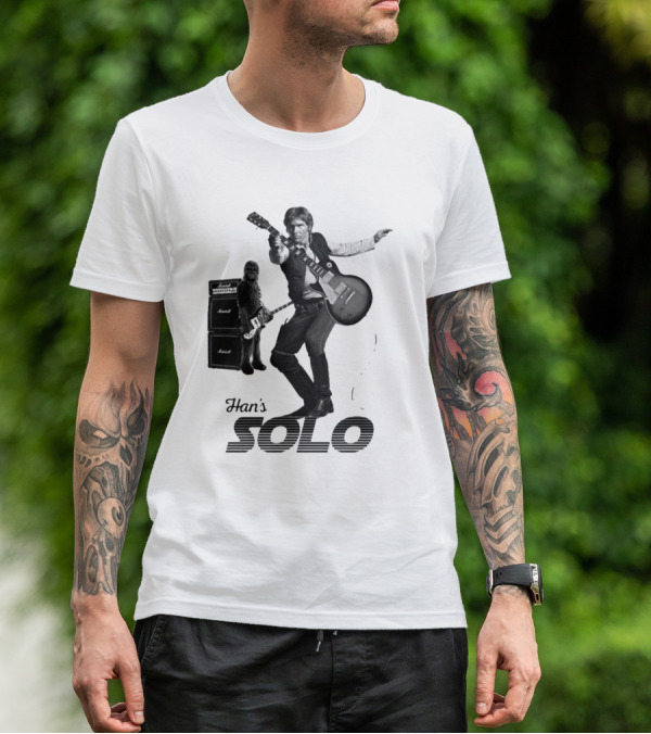 Han_s Solo Chewbacca Guitar Marshall Star Wars T-Shirt