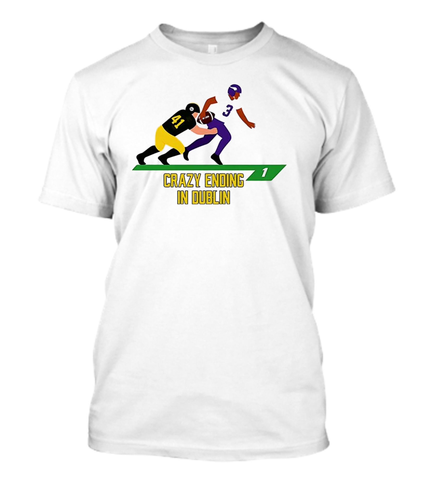 NFL Moment Steelers Vikings Crazy Ending In Dublin Number 41 Tackles Number 3 T-Shirt