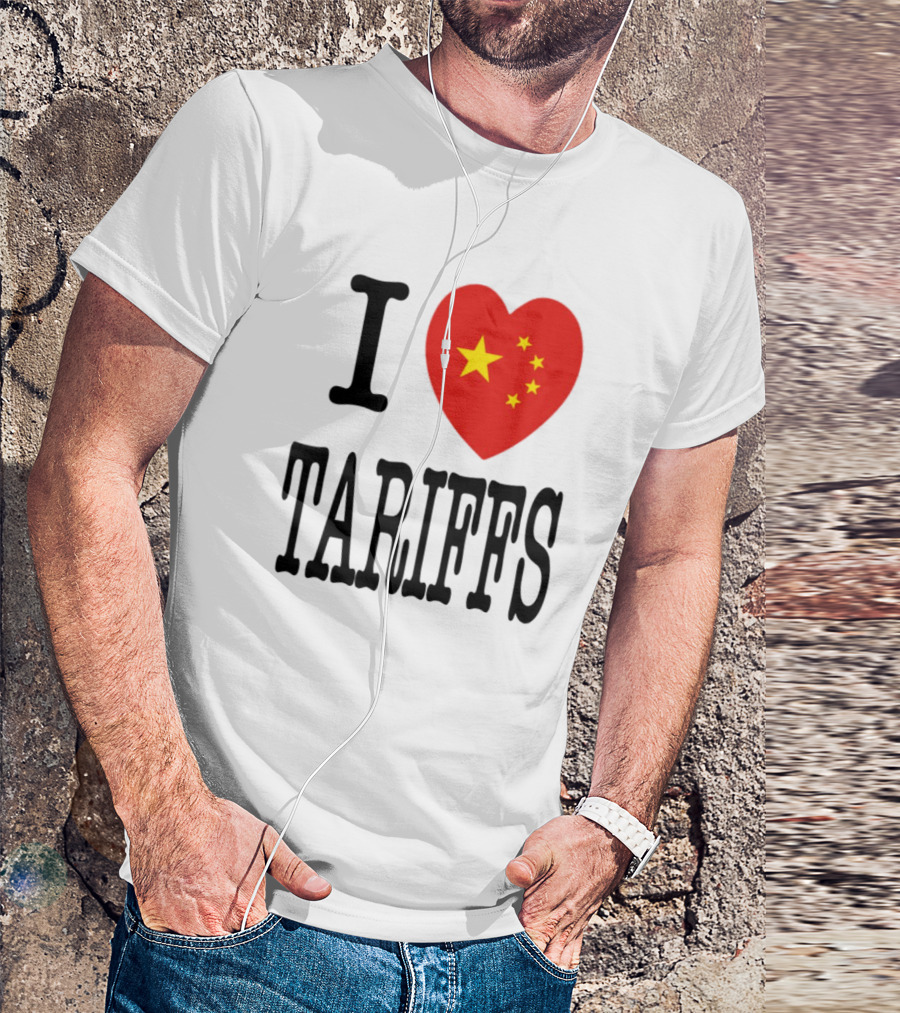 Flags Heart Tariffs China Stars T-Shirt