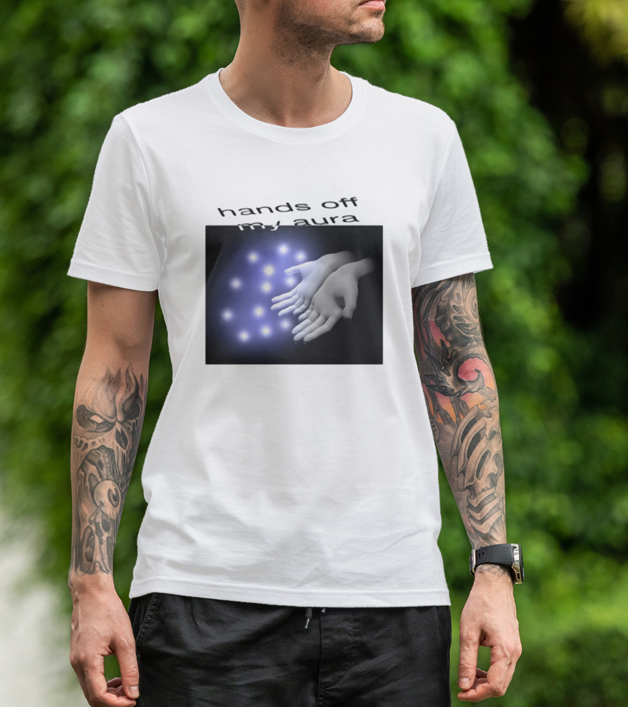 Kikillopieces Hands Off My Aura Glowing Hands And Lights T-Shirt