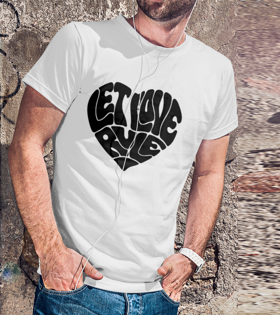 Lennykravitz Let Love Rule Heart Text Portrait Style T-Shirt