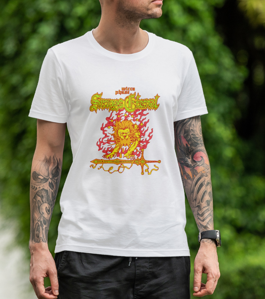 Mecca Blaze Springs Eternal Flaming Lion Sword Leo T-Shirt