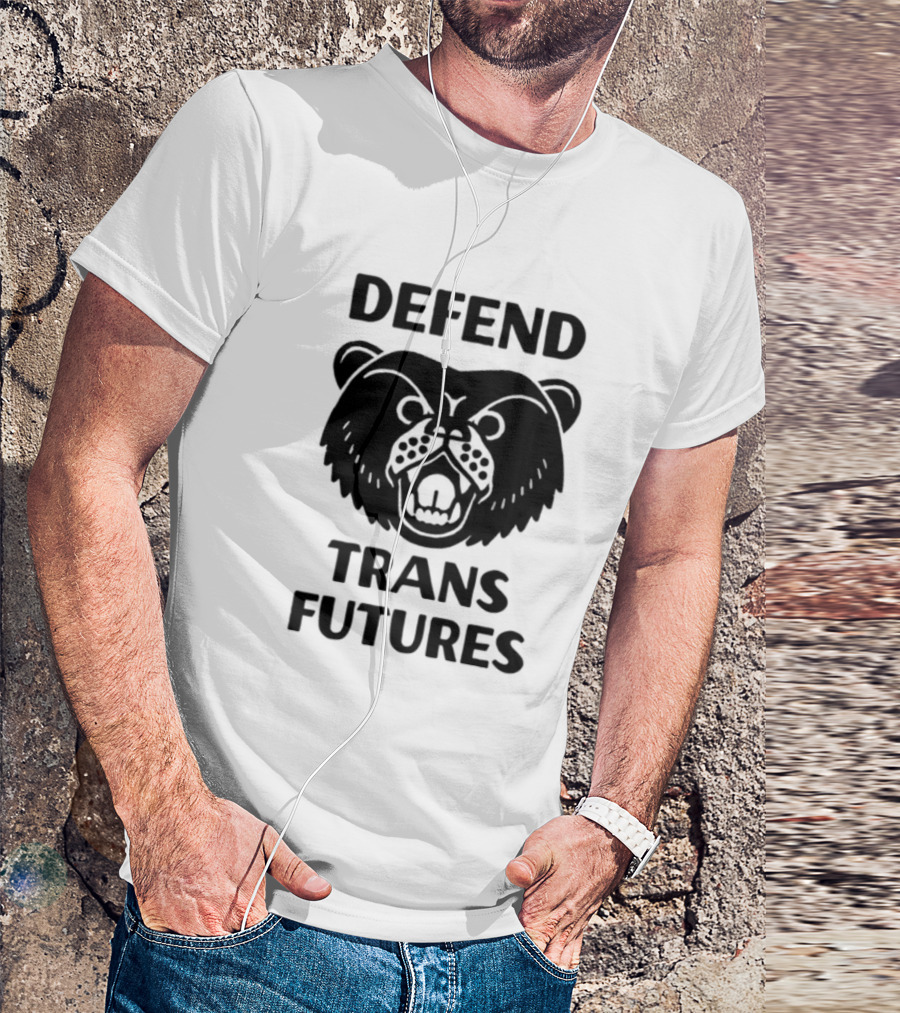 Defend Trans Futures Bear Symbol With Fangs T-Shirt