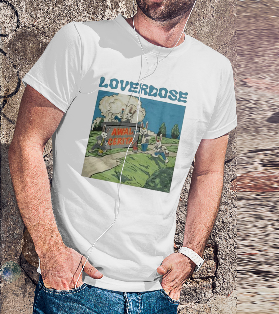 Loverdose Awal Cerita Rabbits Painting Sign T-Shirt