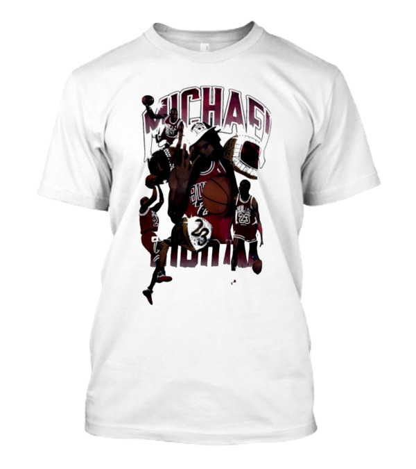 Michael Jordan Bulls Number 23 Iconic Basketball Collage T-Shirt