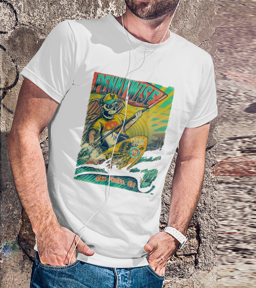 Pennywise Skeleton Surf Punk In The Park October 4 2025 San Pedro CA T-Shirt