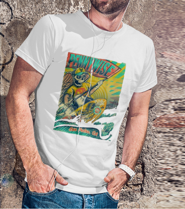Pennywise Skeleton Surf Punk In The Park October 4 2025 San Pedro CA T-Shirt