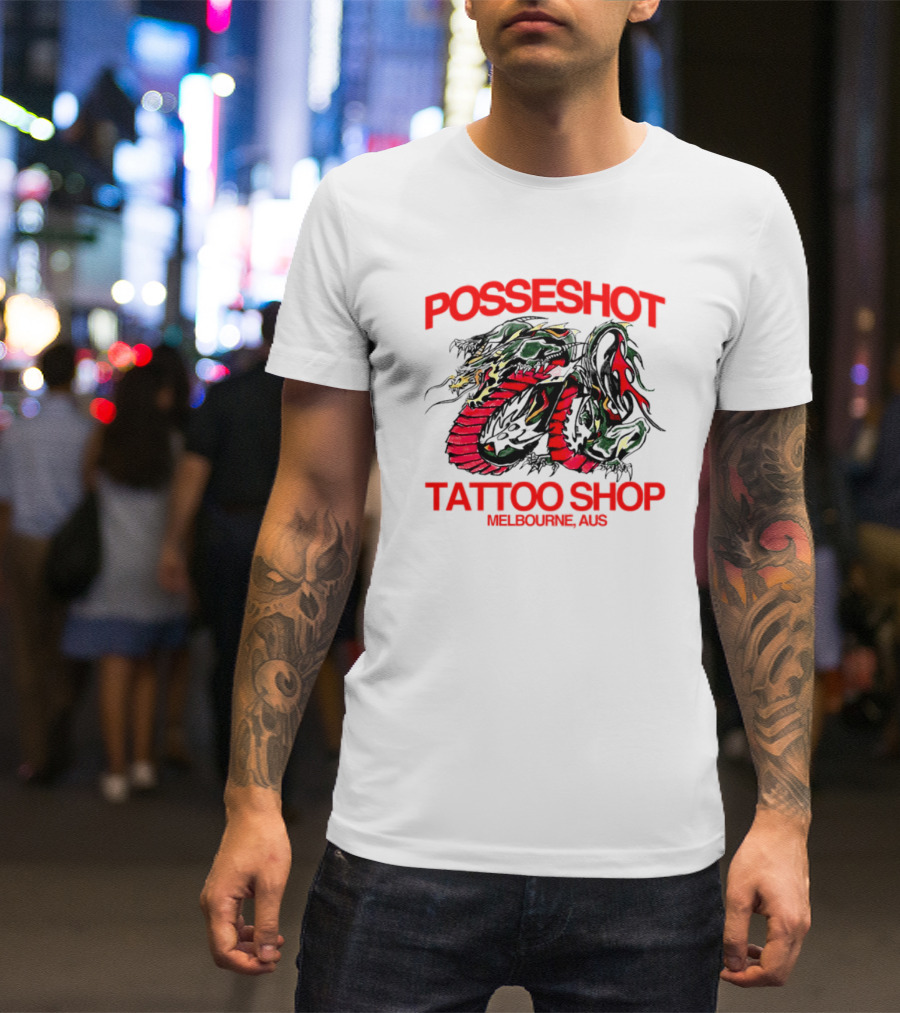 Posseshot Tattoo Shop Melbourne Aus Dragon Art T-Shirt