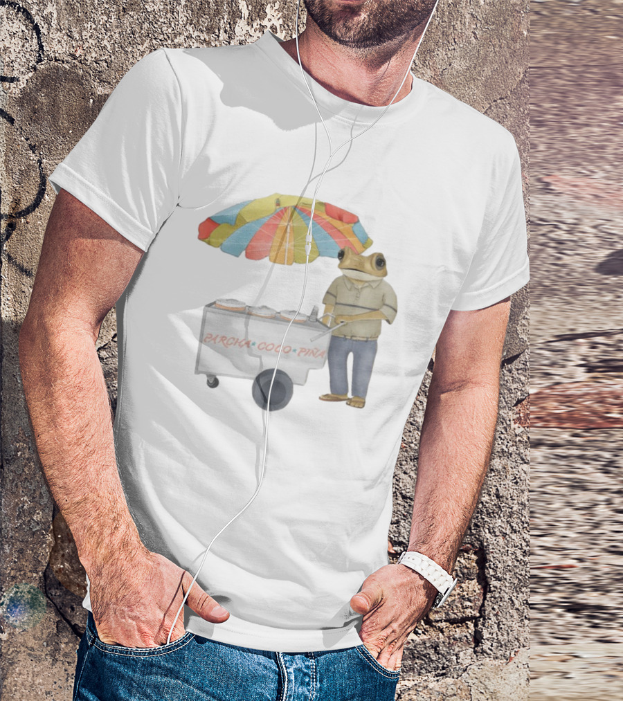 Parcha Coco Piña Frog Vendor With Colorful Umbrella T-Shirt