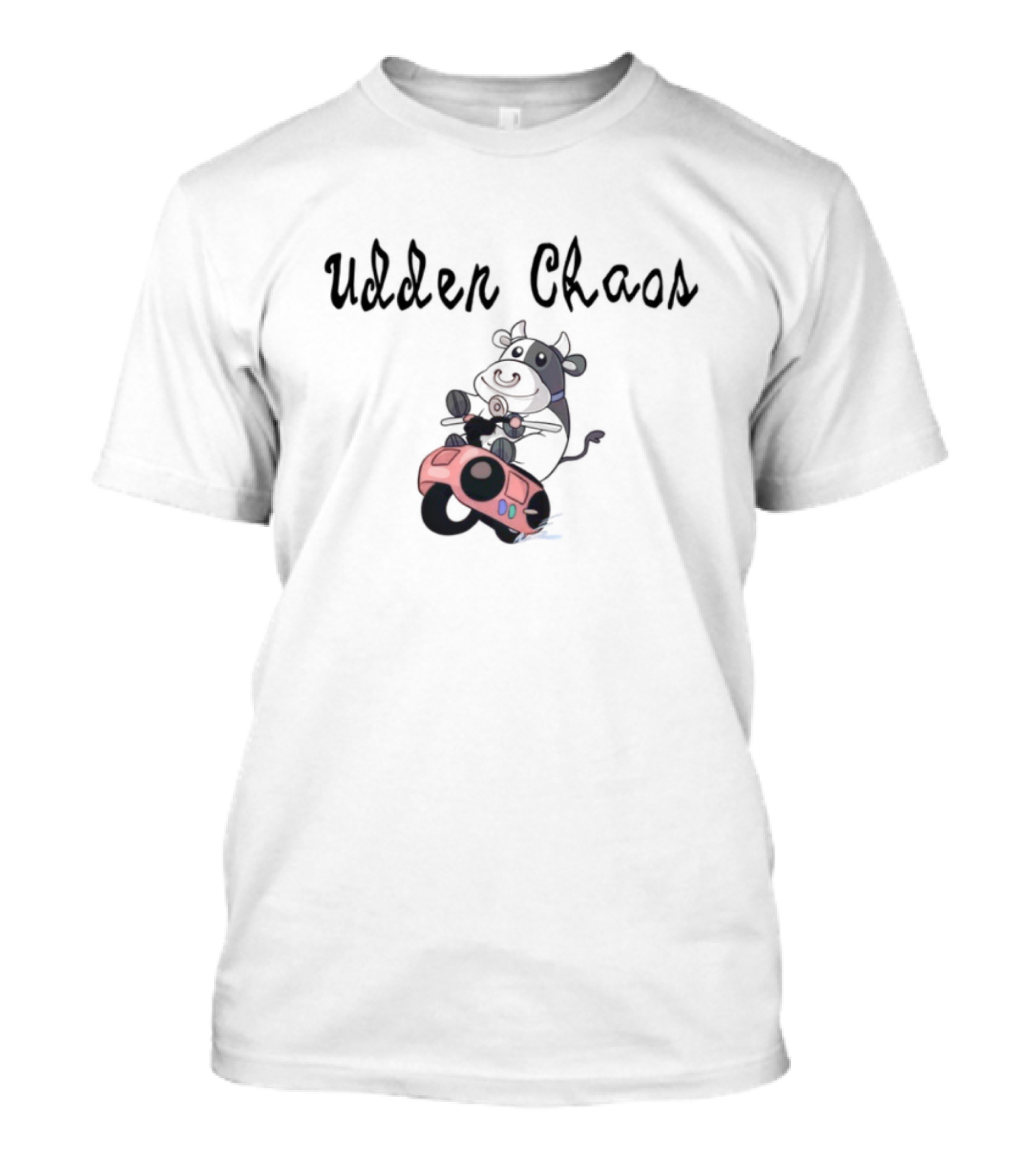 Udder Chaos Cow On Motorbike Adventure T-Shirt