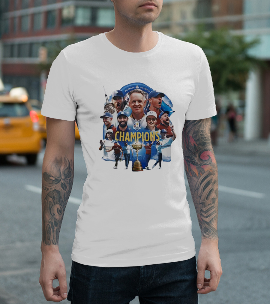 2025 Ryder Cup Team Europe Champions Celebration T-Shirt