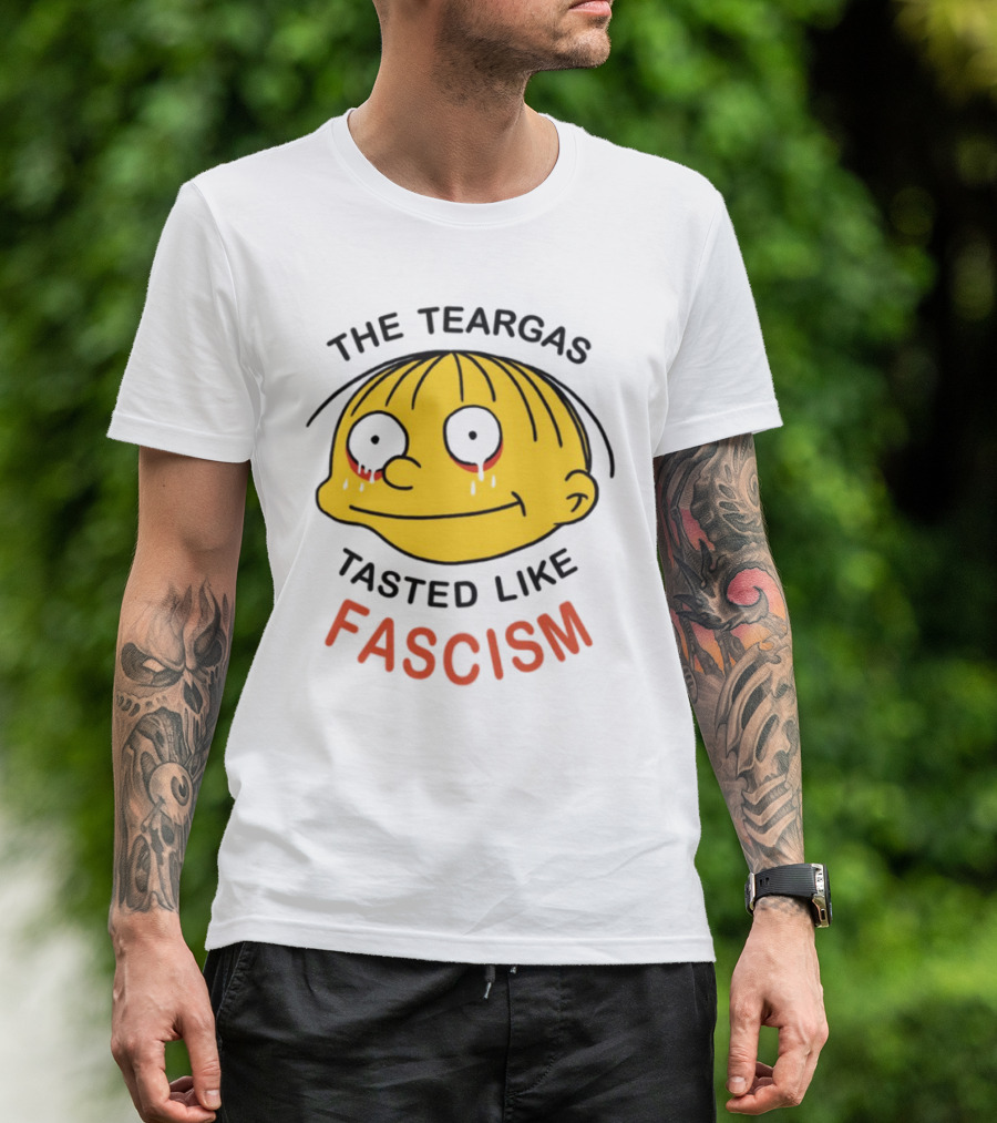 The Teargas Tasted Like Fascism Yellow Cartoon Face T-Shirt