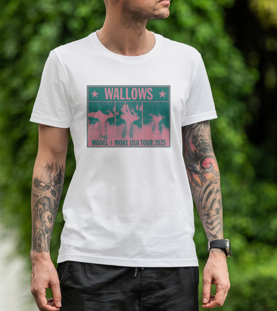 Wallows Model & More USA Tour 2025 Colorblock Faces T-Shirt