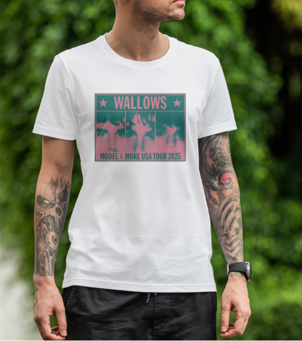 Wallows Model & More USA Tour 2025 Colorblock Faces T-Shirt