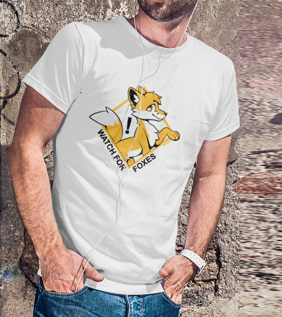 FOR FOXES YELLOW AND BLACK FOX ILLUSTRATION T-Shirt