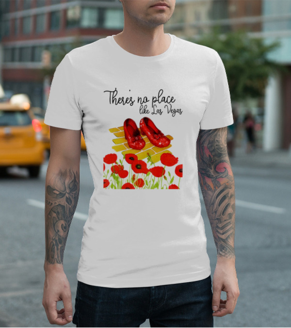 Wizard Of Oz Ruby Slippers Yellow Brick Road Poppies Las Vegas Magic T-Shirt