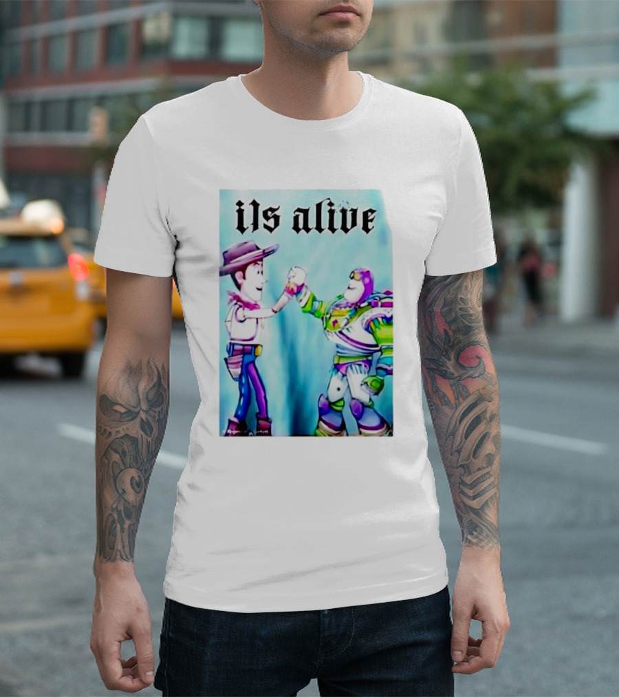 Ils Alive Woody And Buzz Lightyear Fist Bump T-Shirt