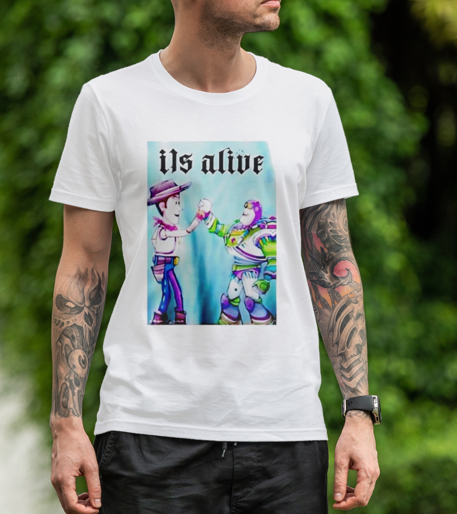 Ils Alive Woody And Buzz Lightyear Fist Bump T-Shirt