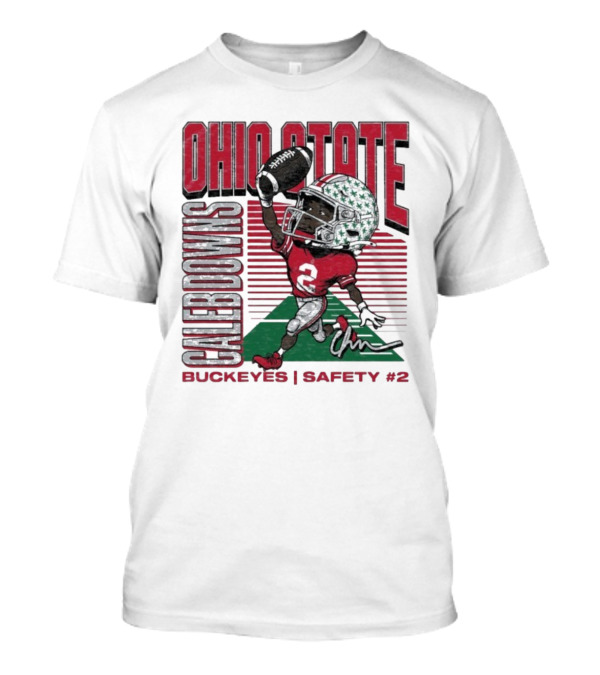 Ohio State Caleb Downs Buckeyes Safety Caricature #2 T-Shirt