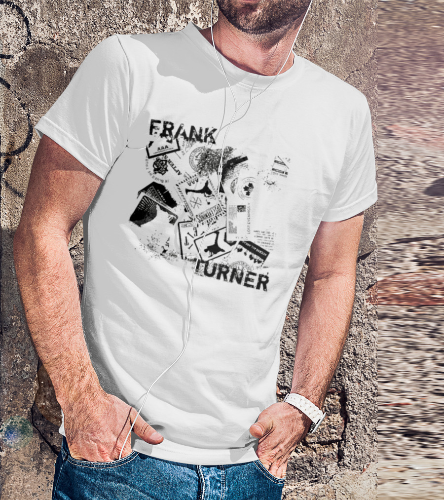 Frank Turner The Next 10 Years Black Rose And Music Collage T-Shirt