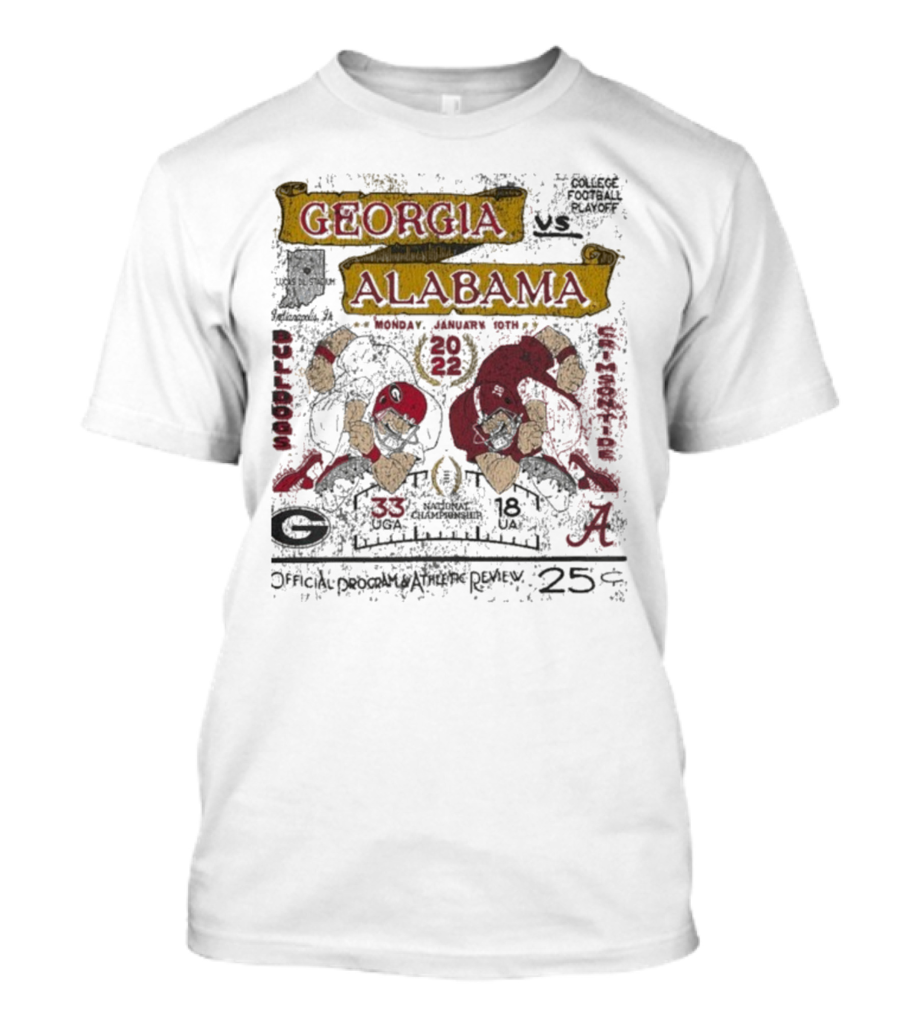 Georgia Bulldogs Alabama Crimson Tide College Football National Championship 2022 Showdown Classic Matchup T-Shirt