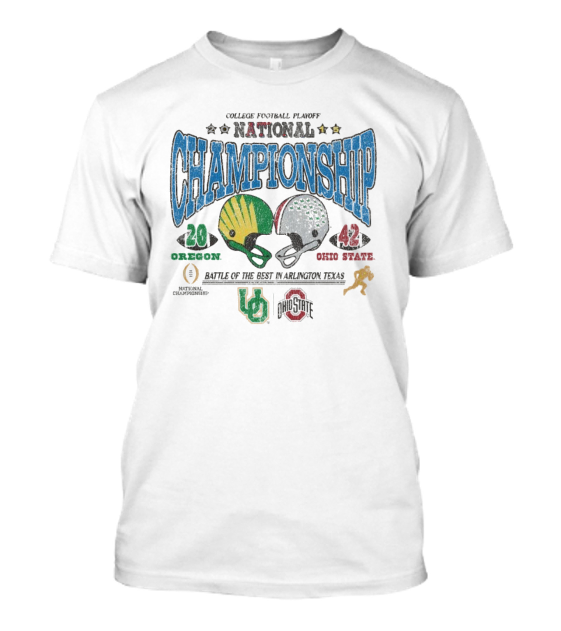 Ohio State 42 Vs Oregon 20 College Football Playoff National Championship 2015 Arlington Texas T-Shirt