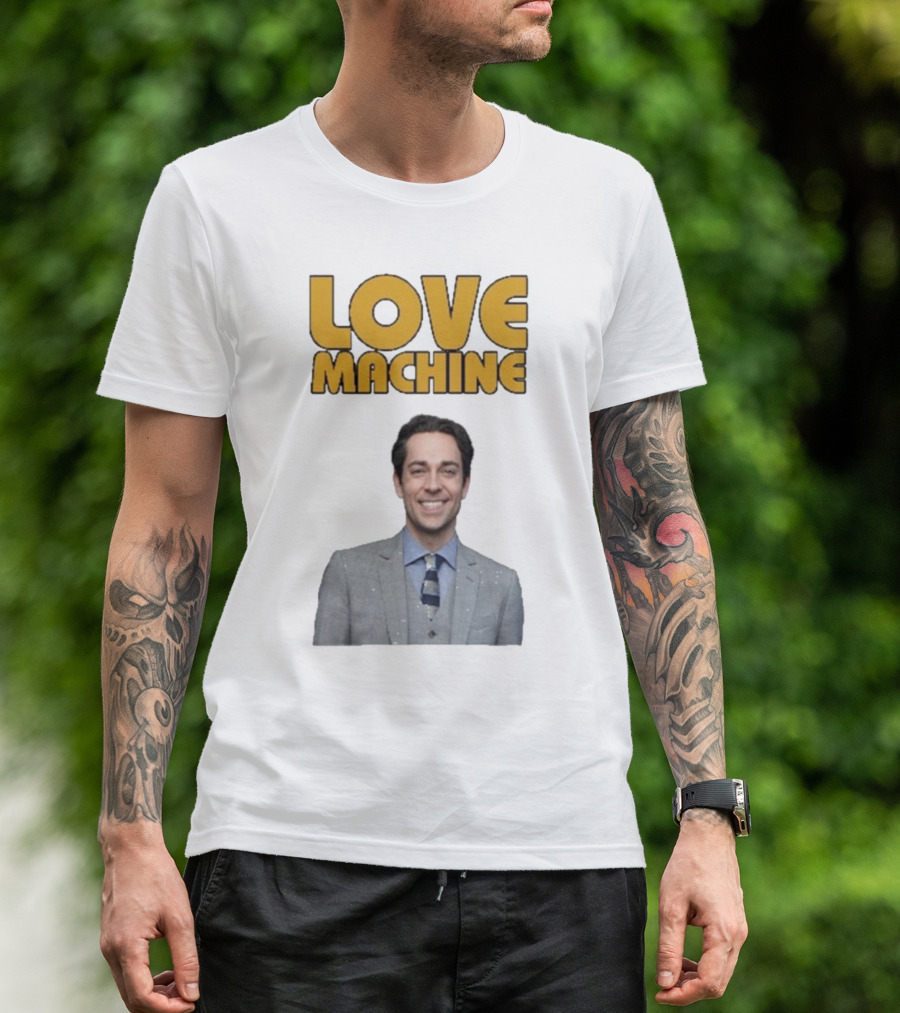 Zachary Levi Love Machine Raglan Smiling Style T-Shirt