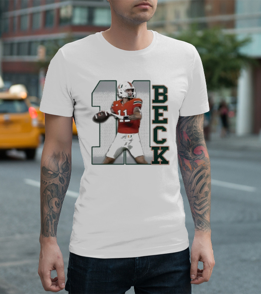 Miami Hurricanes Carson Beck #11 Player Tribute T-Shirt